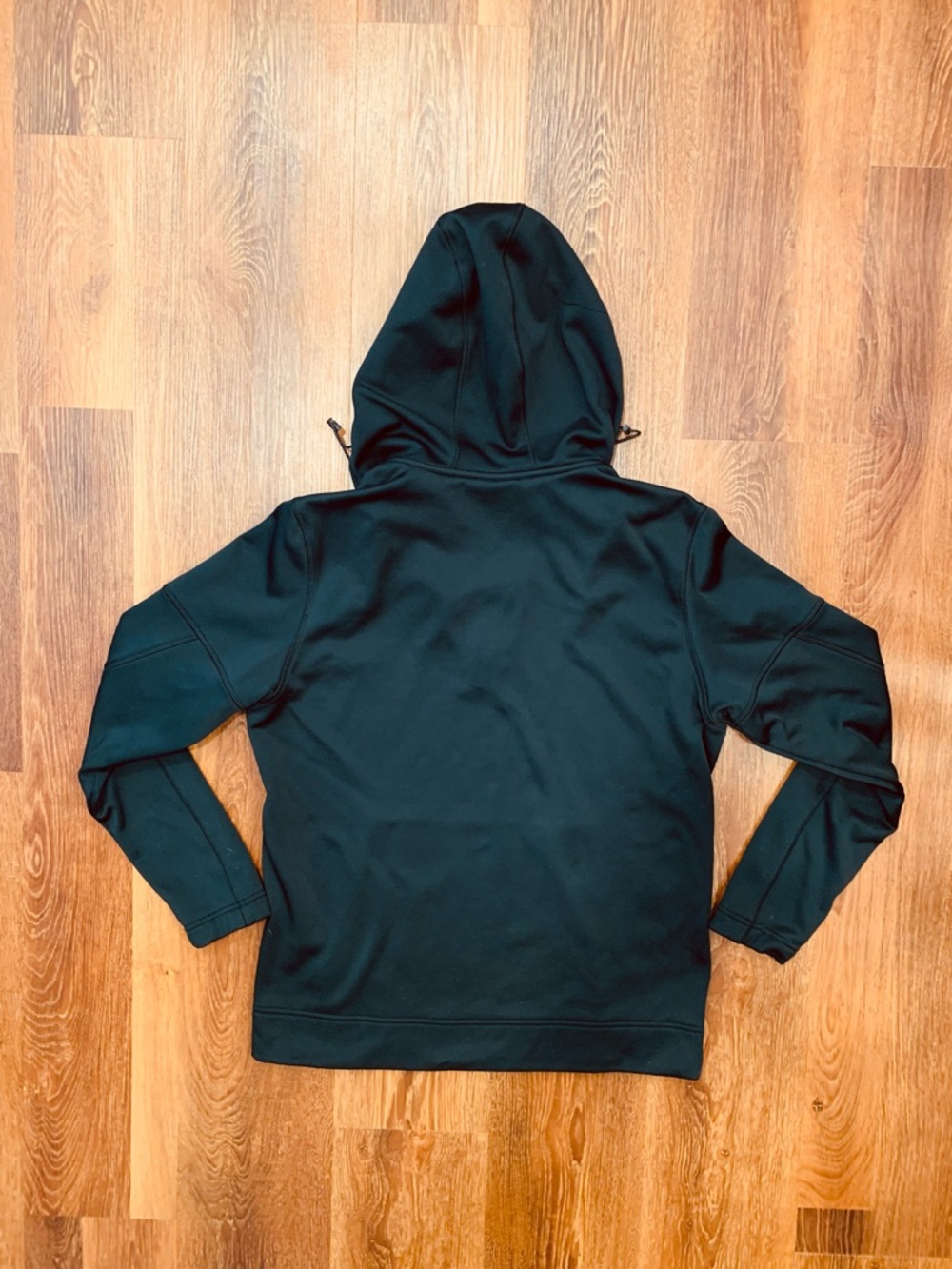 Champion Black Pullover Hoodie Men’s Large EUC Quarter Zip Kangaroo Pocket - Picture 2 of 11